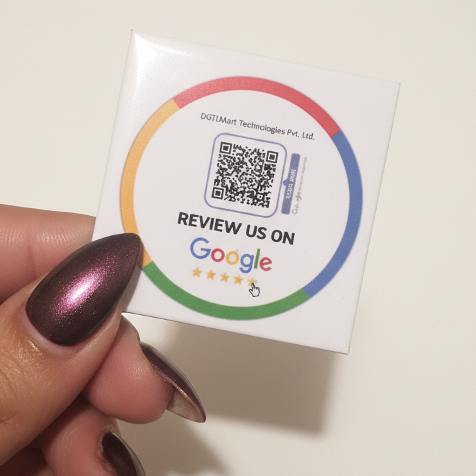 QR code Google review magnet cleaned up